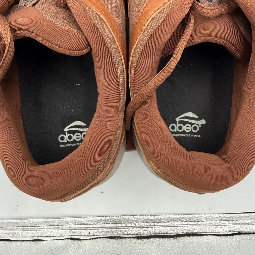 Abeo Experience‎ LEM1155 Mens Brown Leather Walking Sneakers Shoes Size 10